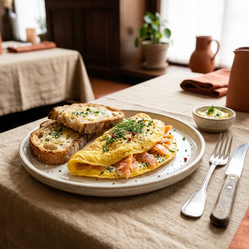 Omelet van gerookte zalm
