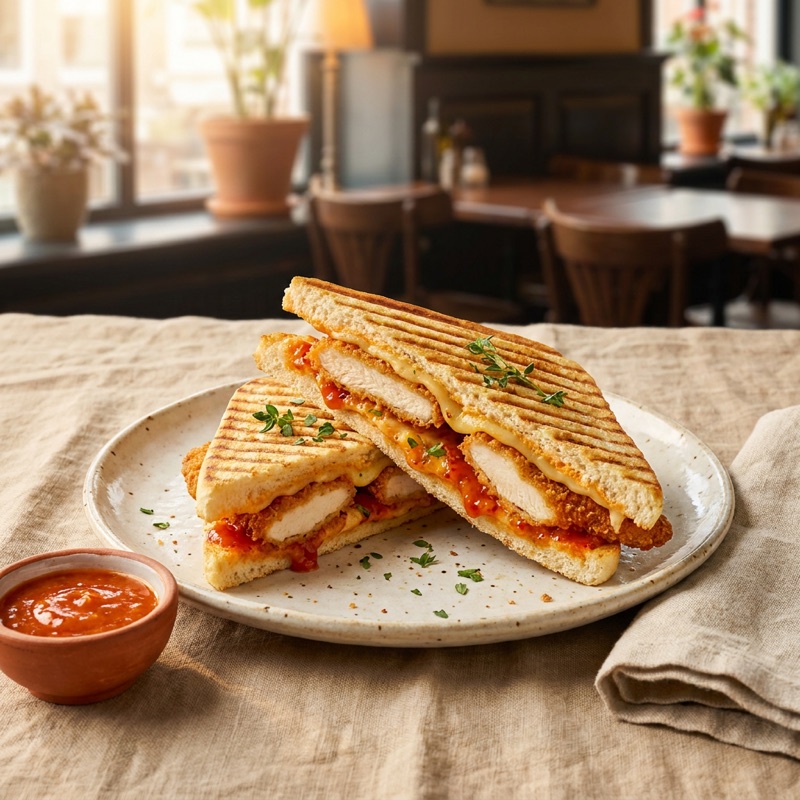 Panini krokante kippenhaasjes