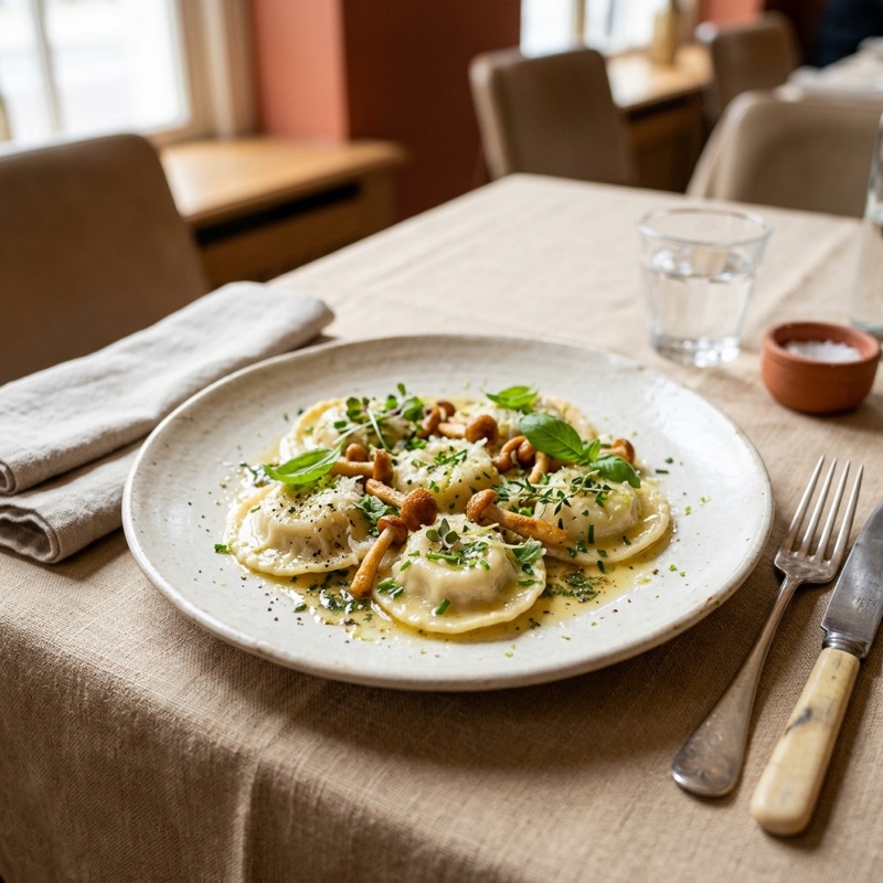 Ravioli van burrata en limoen